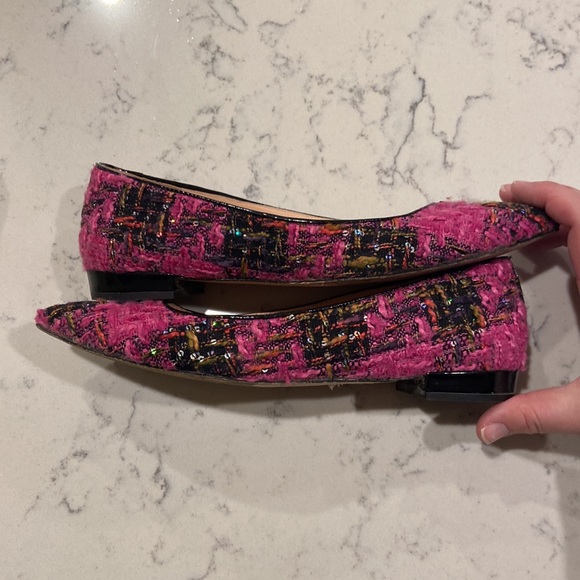 j.crew pink tweed flats - Picture 5 of 7